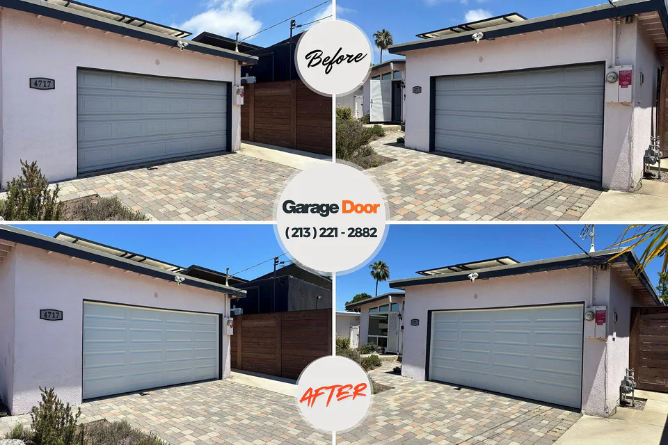 Before and after: garage door repair Double Springs, AL